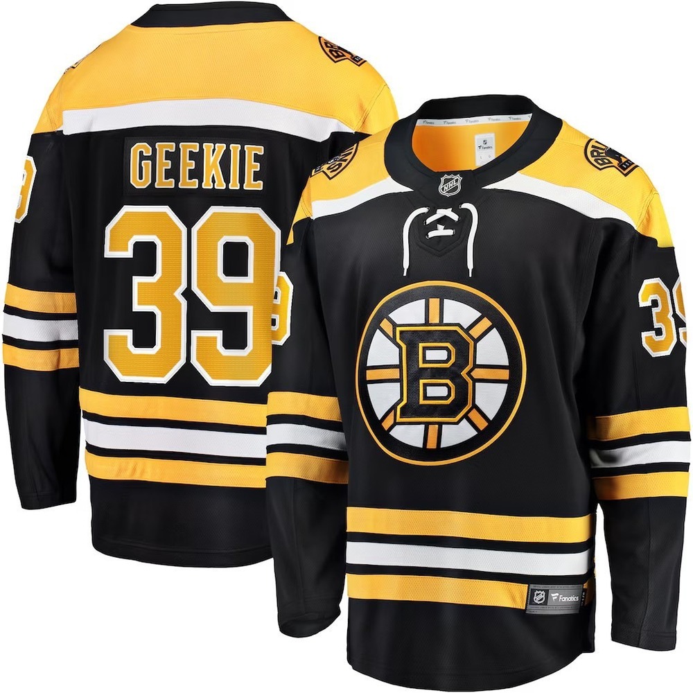 Fanatics Boston Bruins Morgan Geekie Breakaway Home Jersey Black Men's Size L